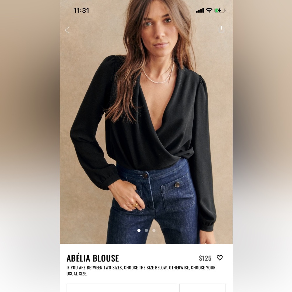 Sezane blouse, black